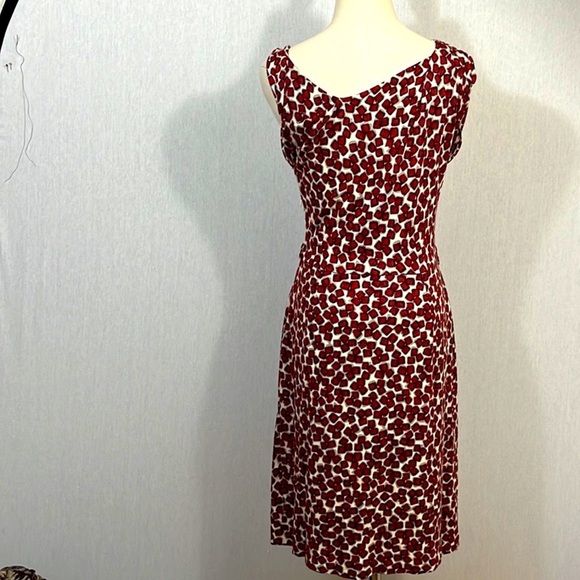 MNG by Mango cream red cube asymmetrical shift stretch shift dress - Picture 6 of 6